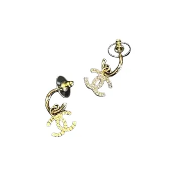 CHANEL Metal Earrings Women's Gold