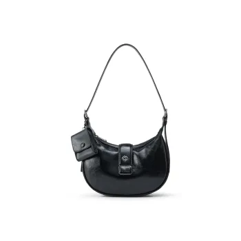 HE BAO BAO Cow Leather Crossbody Bags Shoulder Bags Regular Women's Oil Painting Black