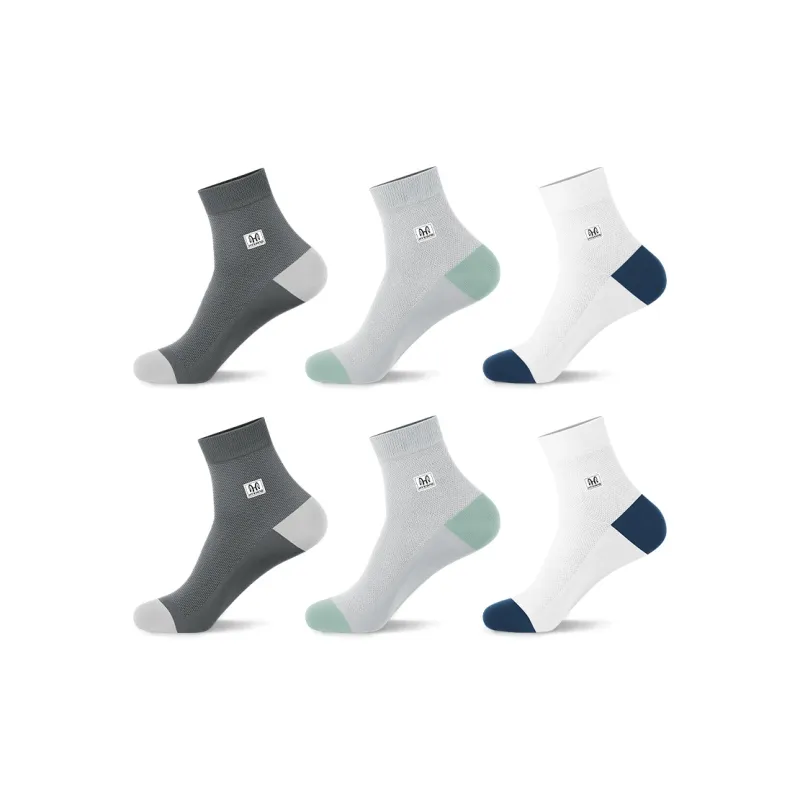 H YXIANG Mid Calf Socks Men's 6 Pack-4