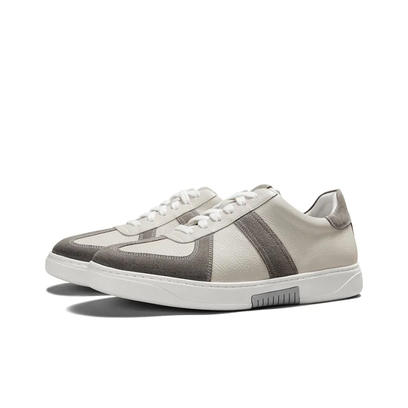 THOM WILLS Casual Vintage German Army Trainers Skateboard Shoes Men's Light Gray-1
