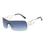 Silver Frame with Gray Blue Lens
