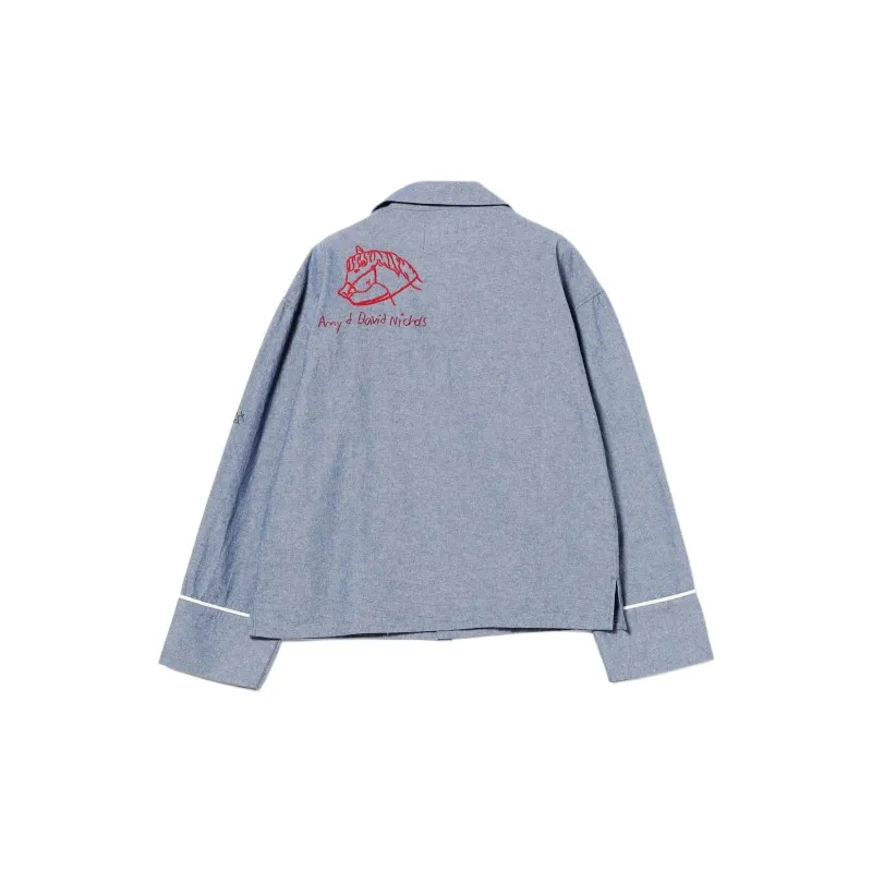 Beams Shirt Women's Light Indigo-1