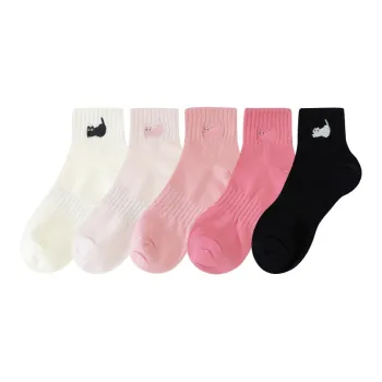 COTTON CHEESE Mid Calf Socks Unisex 5 Pack