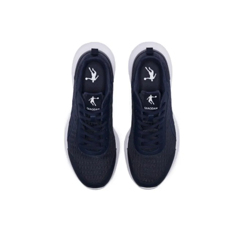 QIAODAN Cushioning Wear-Resistant Low-Top Casual Running Shoes Men's Blue White-4