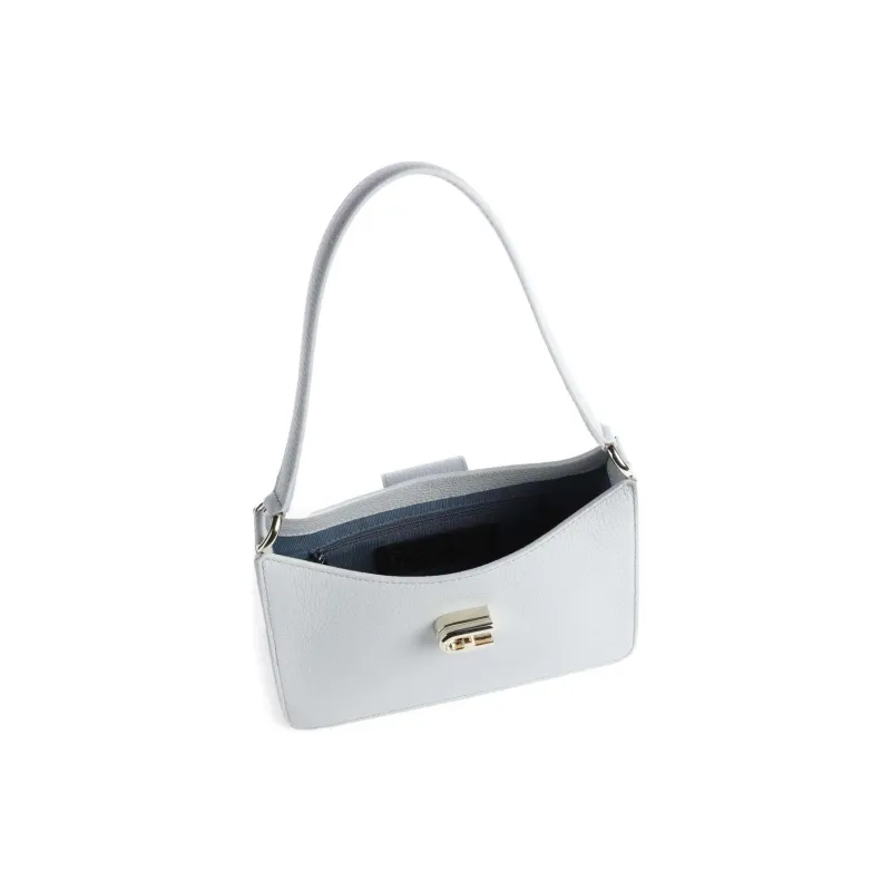 Furla Grained Calfskin Handbag Shoulder Bag Women's Light Blue-3