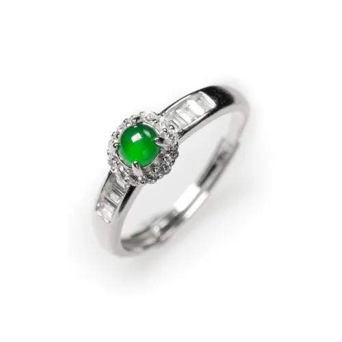 Cuiya Golden Building Jadeite Rings Unisex