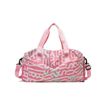 S.REPHEN Oxford Gym Bag Large Size Unisex Pink/Black