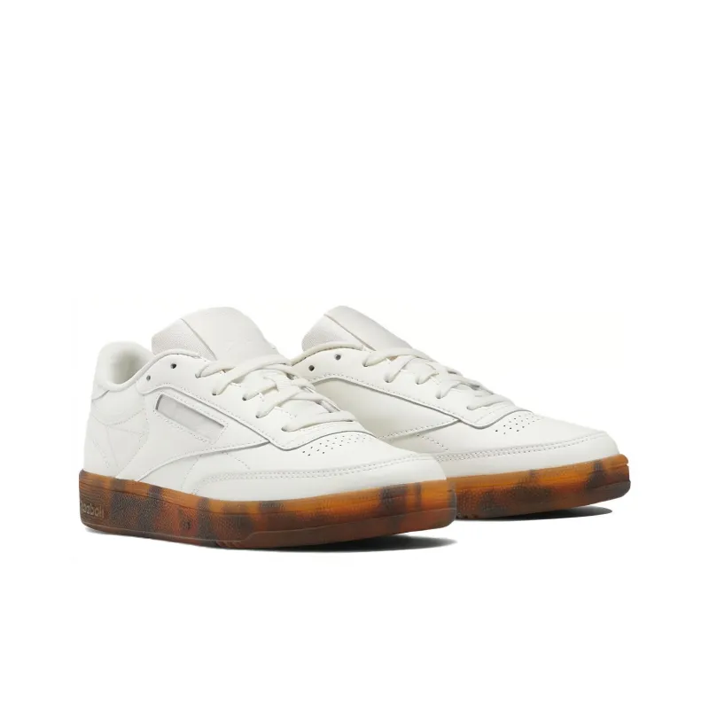 Reebok Club C 85 Anti-Slip And Wear-Resistant Lightweight Low-Top Skateboard Shoes Women's Ecru-2