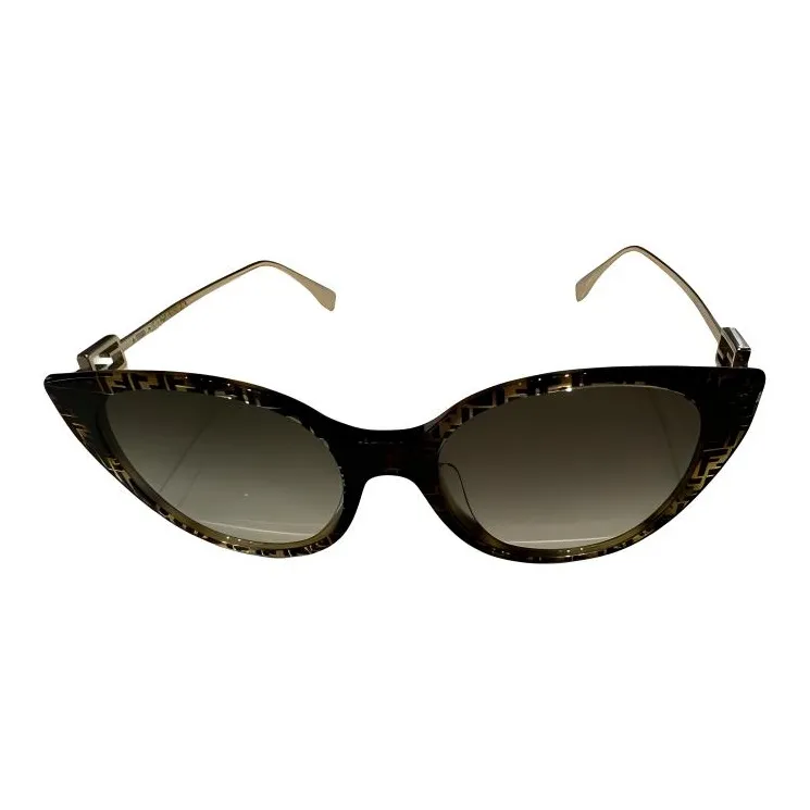FENDI Irregular Shape Sunglasses Women's Tortoiseshell-1