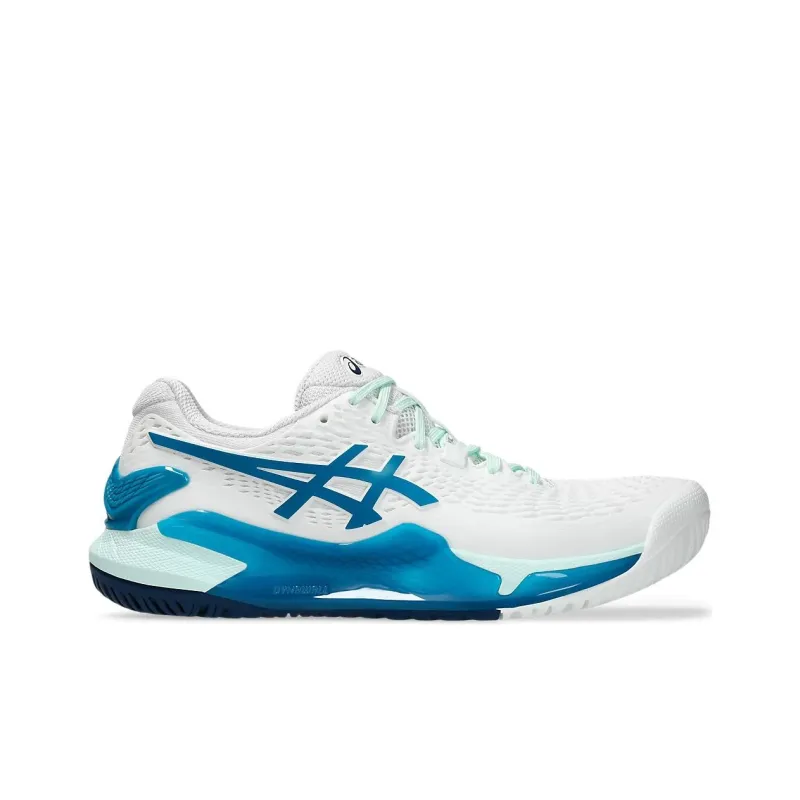 Asics Gel Resolution 9 White Teal Blue Women's-1