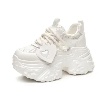 Shoe cabinet floral language Chunky Sneakers Women's Low Top White/Silver