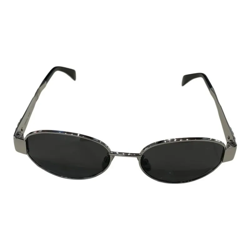 CELINE Oval Sunglasses Women's Silver-3