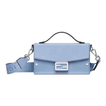 FENDI BaguetteTrunk Calfskin Shoulder Bag, Crossbody Bag, Handbag Men's Sky Blue