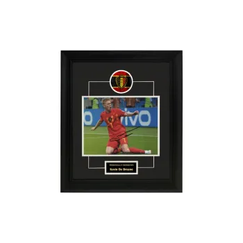 Three For De Bruyne, Belgium, Autographed Signature, Photo Framed, Included SA Certificate, World Cup