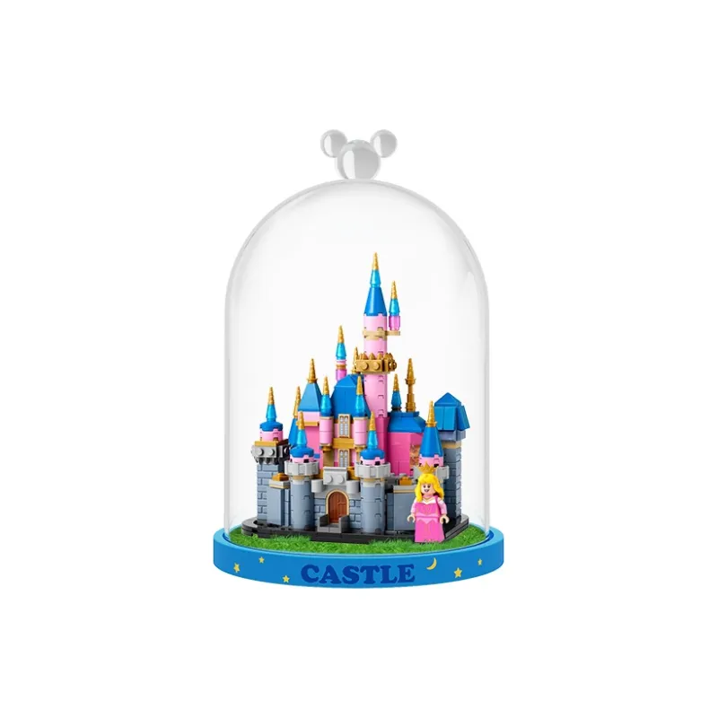 LIGHT YOUR BRICKS Compatibility Disney Building Block 40720 Mini Sleeping Beauty Castle Display Case Model Accessories-1