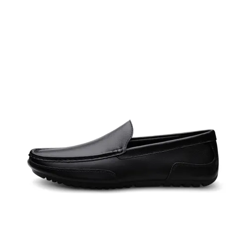 Bull charm Gommino Loafers Men Black