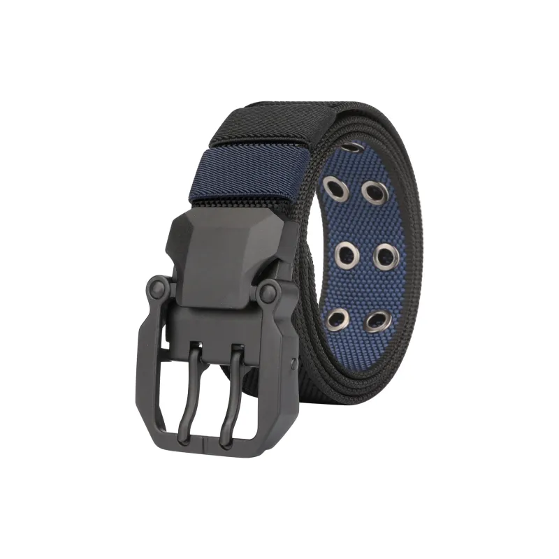 Jaylen Oos Pin Buckle Double Sided Two Tone Woven Belt Men's Gray Black Blue Black Width  3.8CM-6