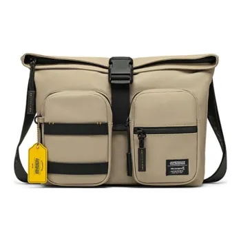 AMERICAN TOURISTER Fabric With Microfiber Leather Crossbody Bag Shoulder Bag Small Size Men's Multicolor