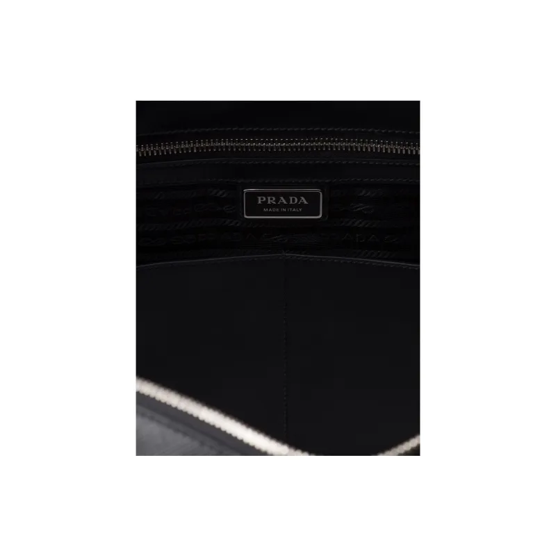 PRADA Saffiano Leather Portable Briefcase Men's Black-4