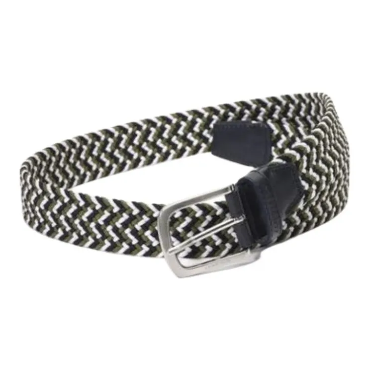 J.Lindeberg Woven Design Leather Belt Men's Multicolor Width 3.5CM-0
