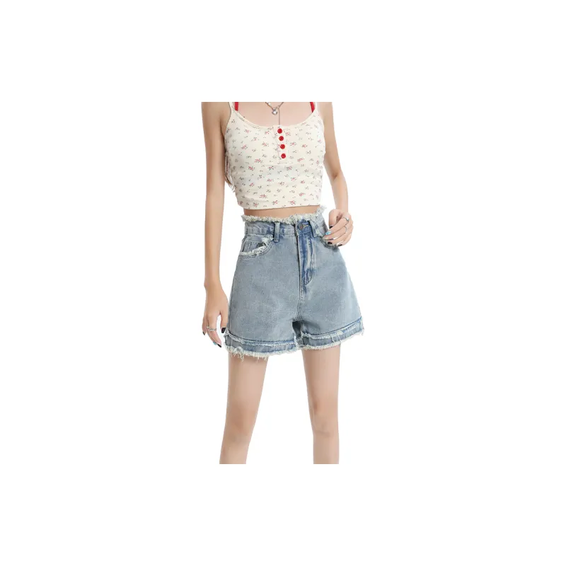 ZAZN Denim Shorts Women's Light Blue-1