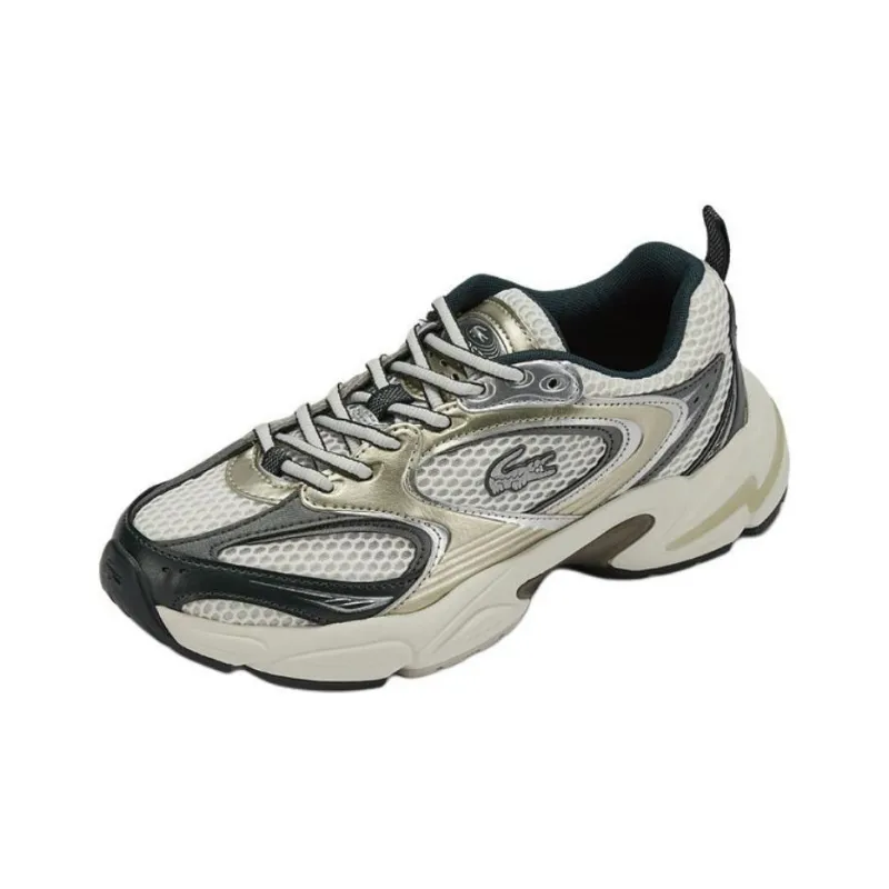 LACOSTE Breathable Lightweight Low Top Casual Shoes Women's Dark Green-1