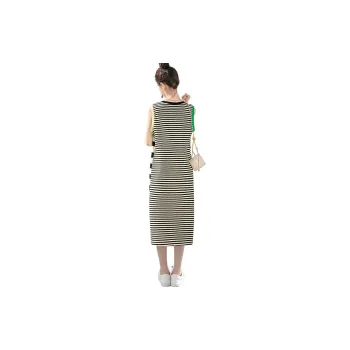 Cypress House Sleeveless Dress Women's Black White Stripes