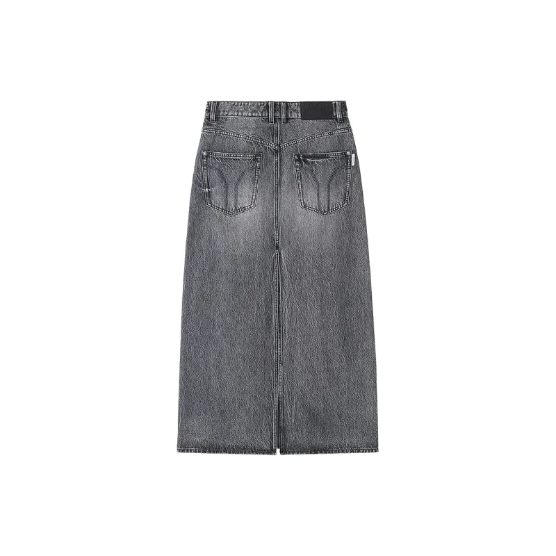 Miss Sixty Denim Long Skirts Women's Black Gray-1
