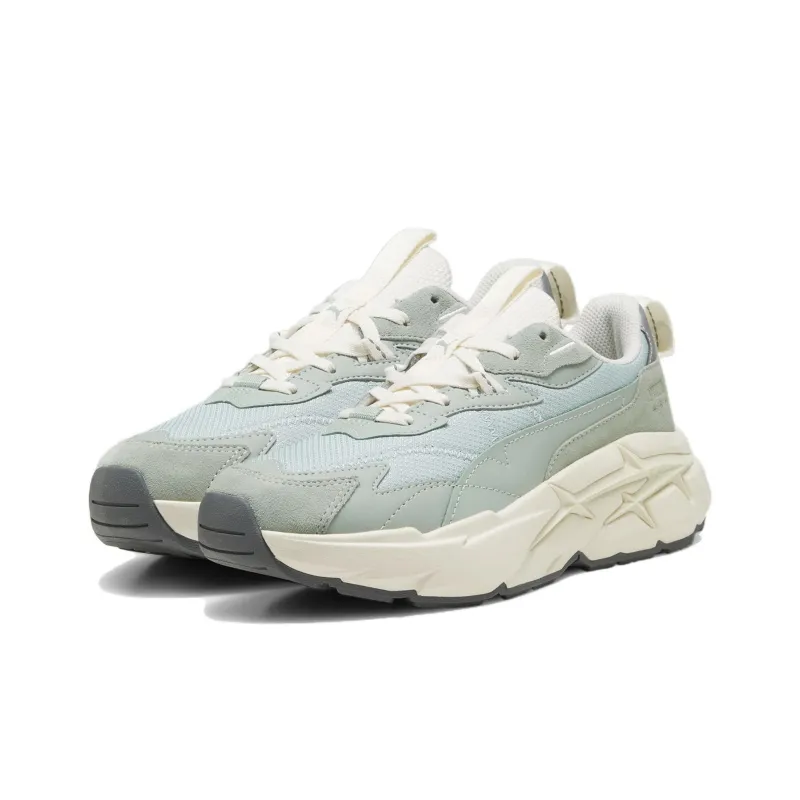 PUMA Spina Nitro Tonal Anti Slip Wear Resistant Low Top Casual Shoes Women's Gray Green-2