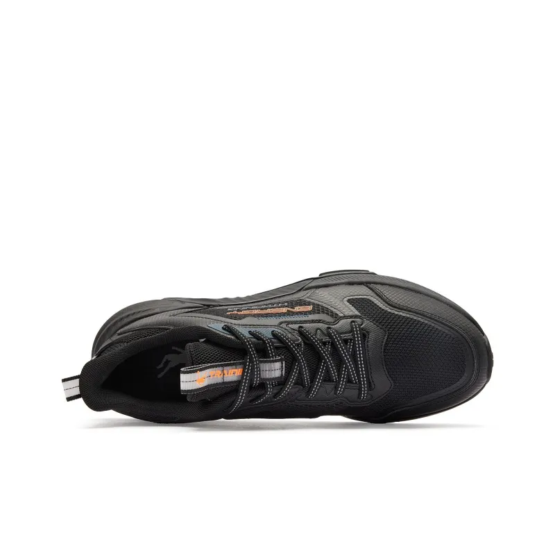 QIAODAN Uh huh Cushioning Wear Resistant Low Top Running Shoes Men's Black Blue-6