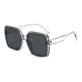 Transparent Gray Frame with Black Gray Lens