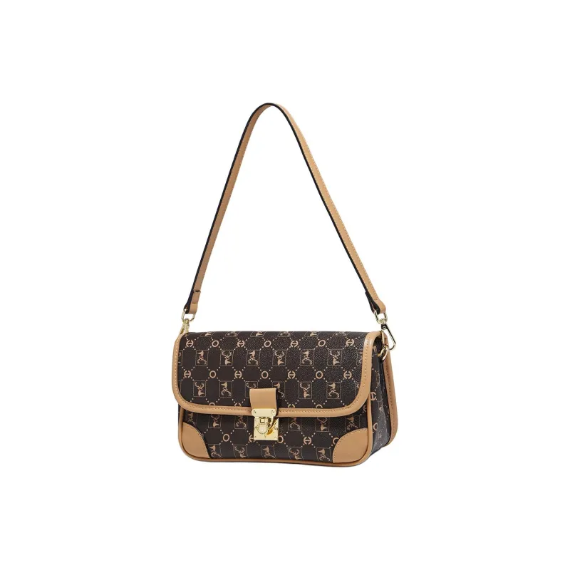Marino Orlandi Synthetic Leather Crossbody Bag Shoulder Bag Handbag Shoulder Bag Women's Coffee/Apricot-5