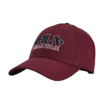 FILA Polyester Cotton Baseball Caps Unisex Reddish Brown