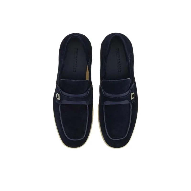 FERRAGAMO GANCINI Loafers Men's Blue-3