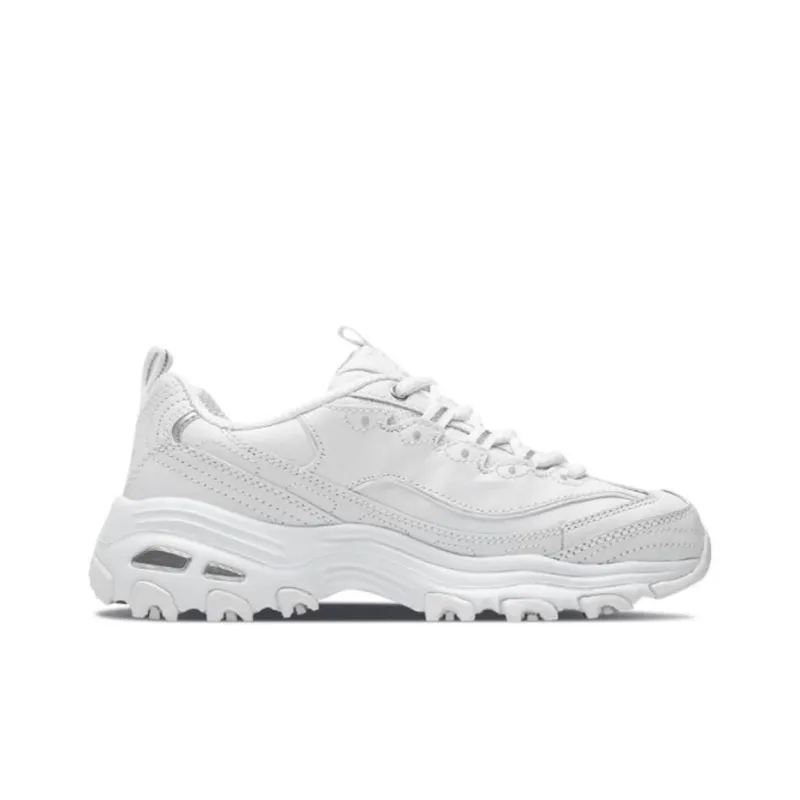 Skechers D'Lites 1.0 Chunky Sneakers Women's Low Top White Silver-1