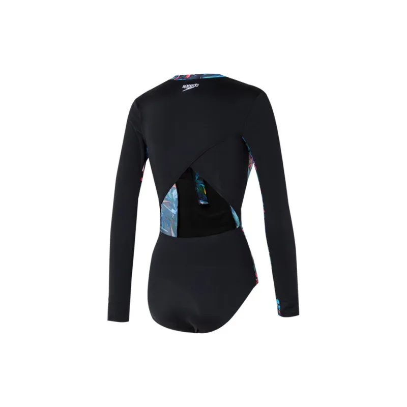 Speedo One piece Swimsuit Women's Black Blue-1