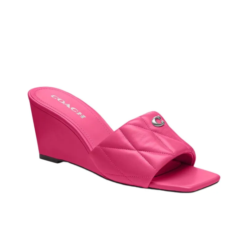 COACH Abrasion-Resistant Slide Slippers 7cm Women's Pink-2