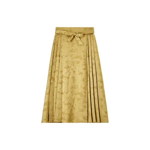 FANQIN Casual Long Skirts Women's Bronzed Gold