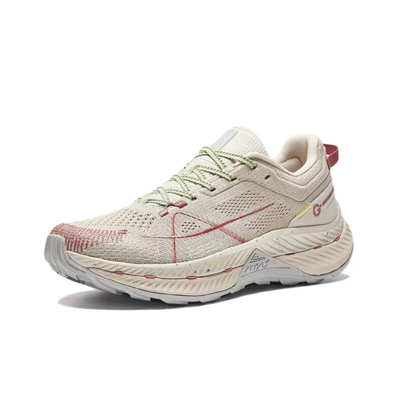 Anta Slip Resistant Low Top Running Shoes Men's Beige Red-1