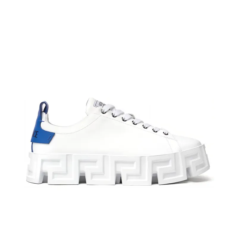 VERSACE Greca Labyrinth Lace Up White White Blue-1