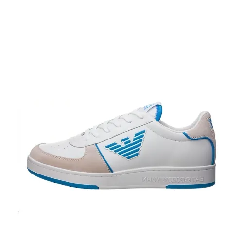 EMPORIO ARMANI Skateboard Shoes Unisex Low-Top White/Blue