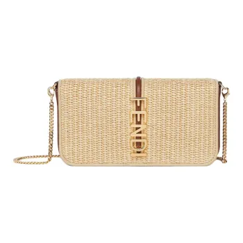FENDI Fendigraphy Polyamide With Calfskin Wallet Women's Beige