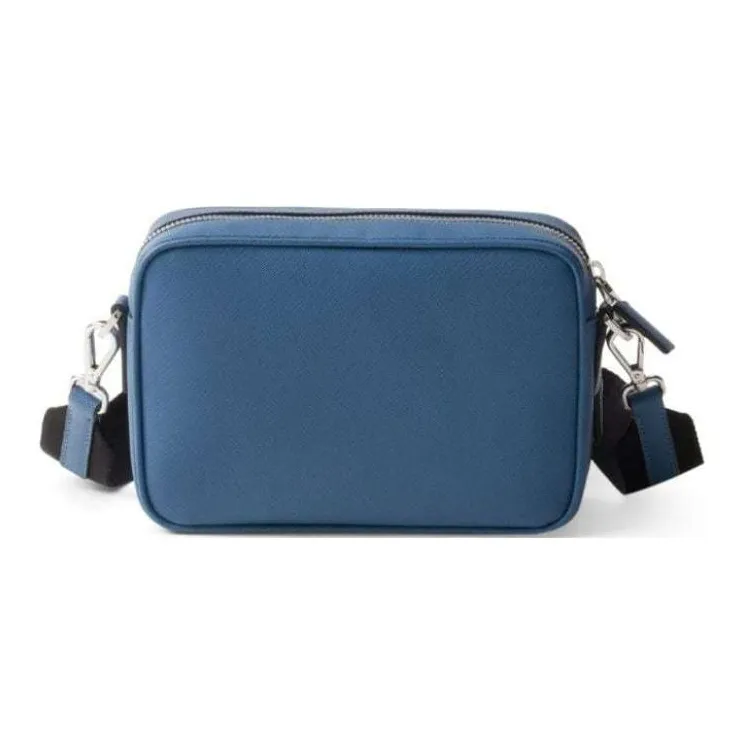 PRADA Saffiano Leather Crossbody Bag Shoulder Bag Women's Blue-2