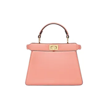 FENDI Peekaboo ISeeU Lambskin Shoulder Bag Crossbody Bag Handbag Small Size Women's Pink