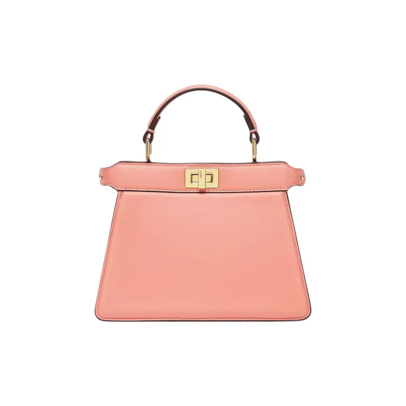 FENDI Peekaboo ISeeU Lambskin Shoulder Bag Crossbody Bag Handbag Small Size Women's Pink-0