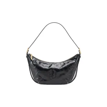 PECO Cow Leather Crossbody Bag, Shoulder Bag Unisex Black/White