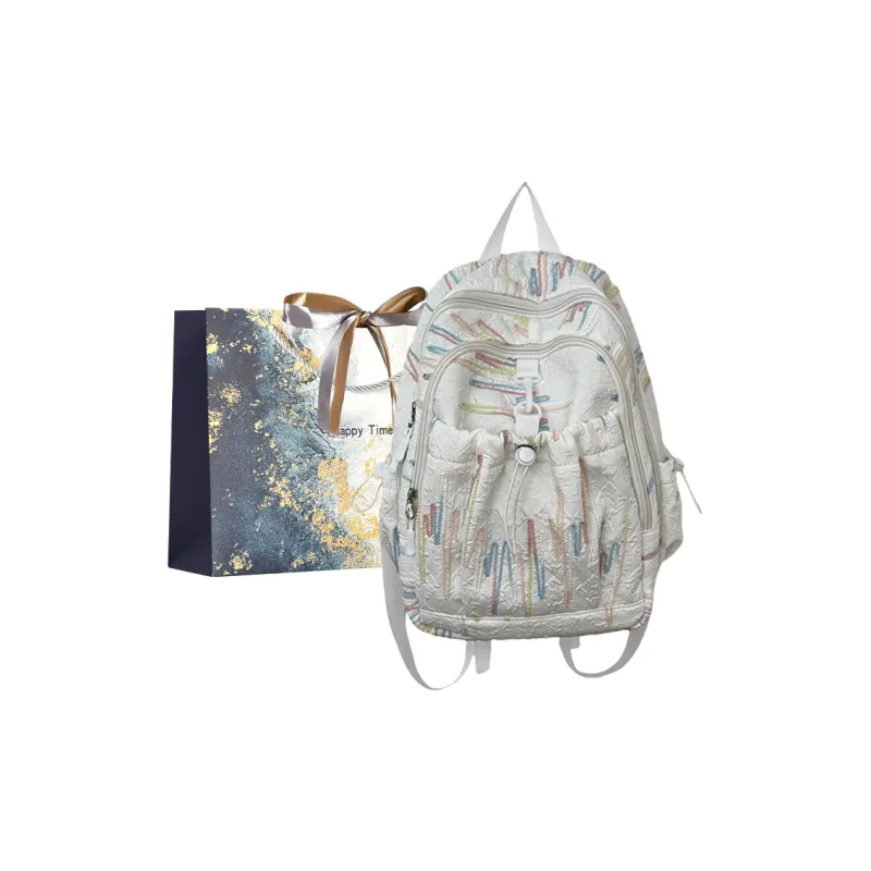 Iman's House Nylon Backpack Pink/White/Yellow/Black-3