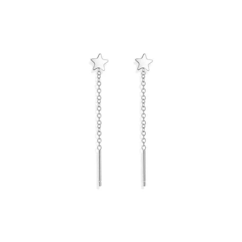 LUYUO S999 Fine Silver Drop Earrings Women's-0