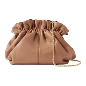 Loeffler Randall Lamb Leather Crossbody Bag Shoulder Bag Medium Size Women's Dark Khaki