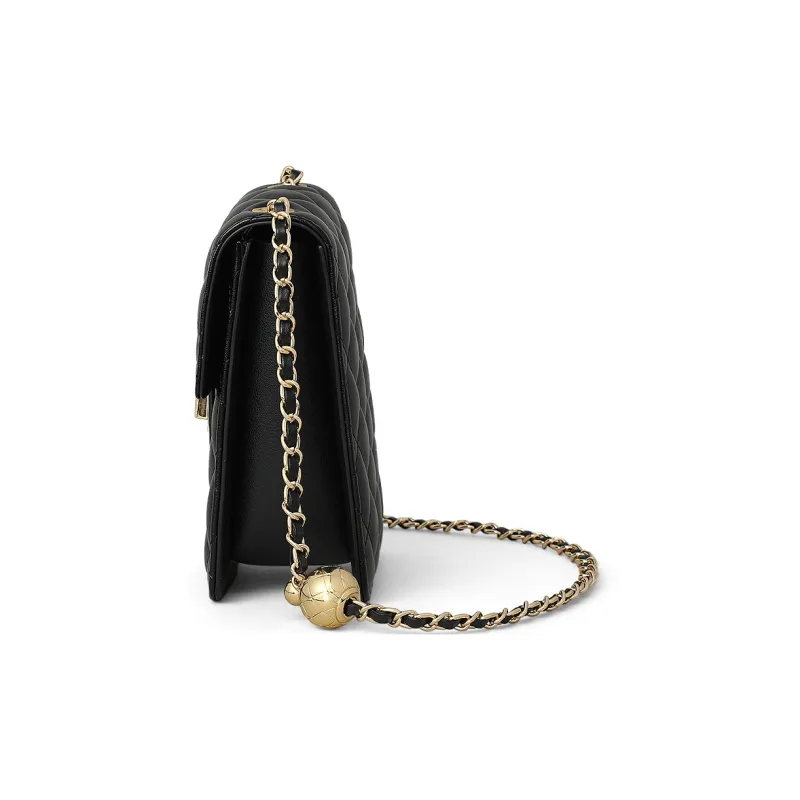 COMELY Cow Leather Patchwork Synthetic Leather Cell Phone Pouch Crossbody Bags Shoulder Bags Regular Women's Black-3